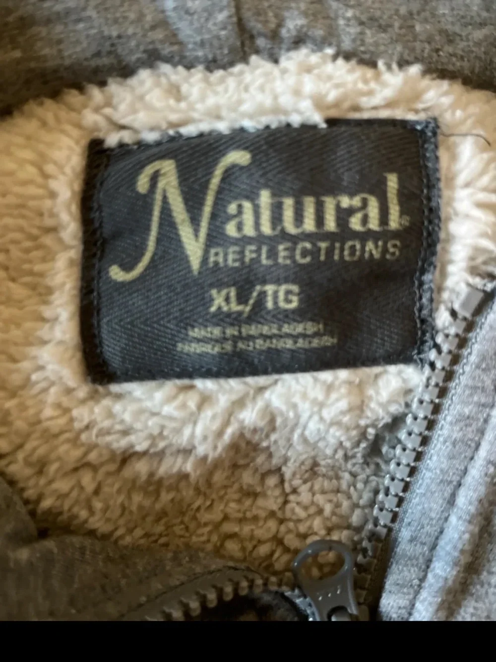 Natural Reflections Gray Sherpa-Lined Zip Jacket